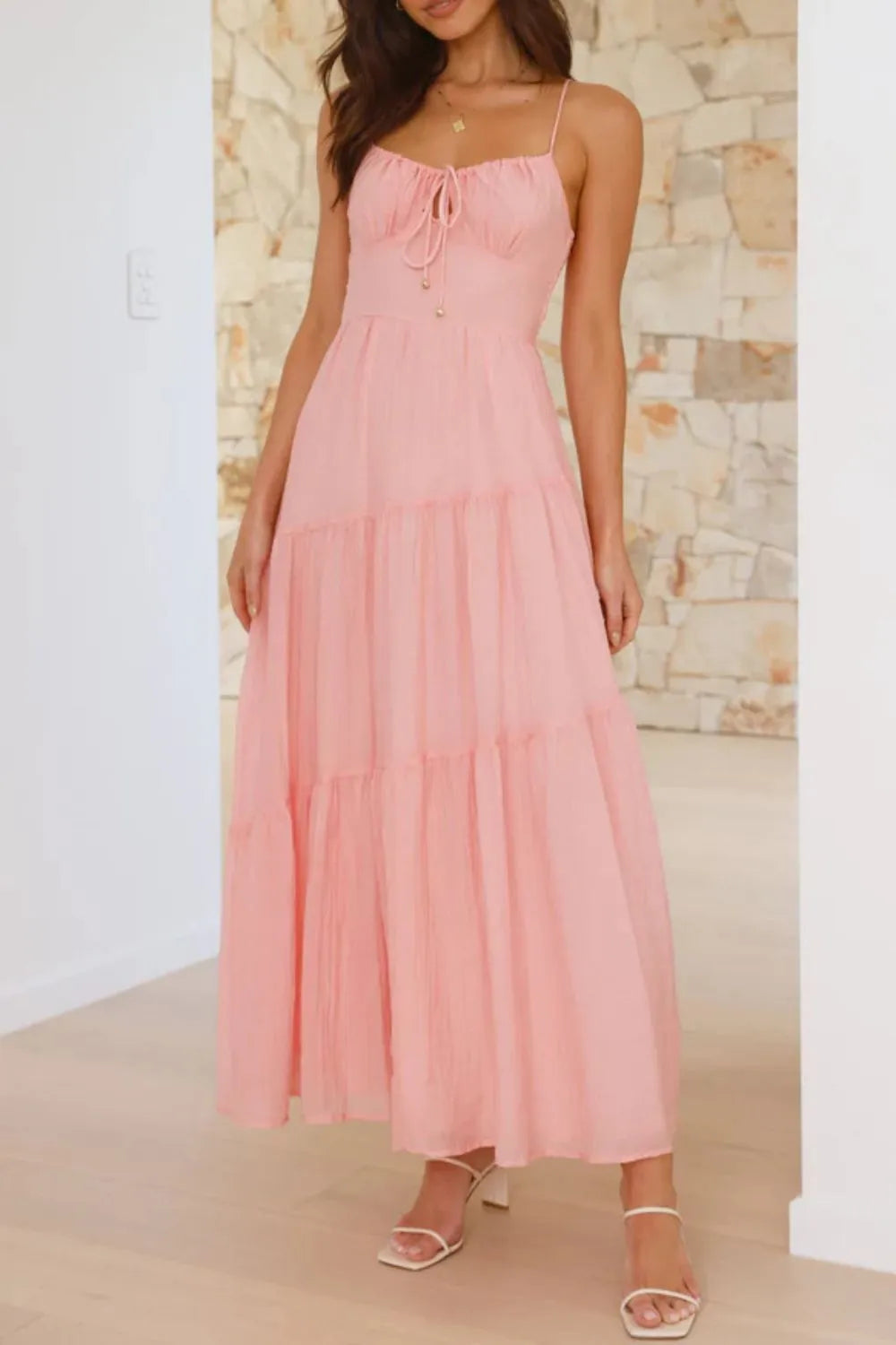 Ruched Smocked Back Cami Dress