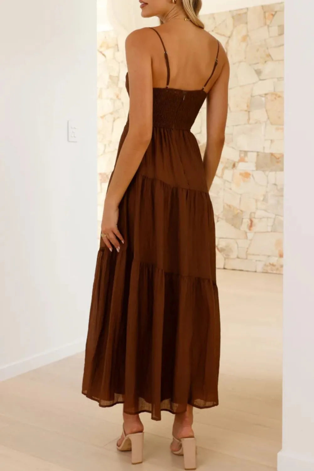 Ruched Smocked Back Cami Dress