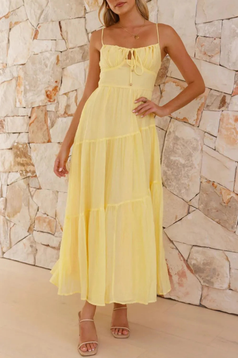 Ruched Smocked Back Cami Dress