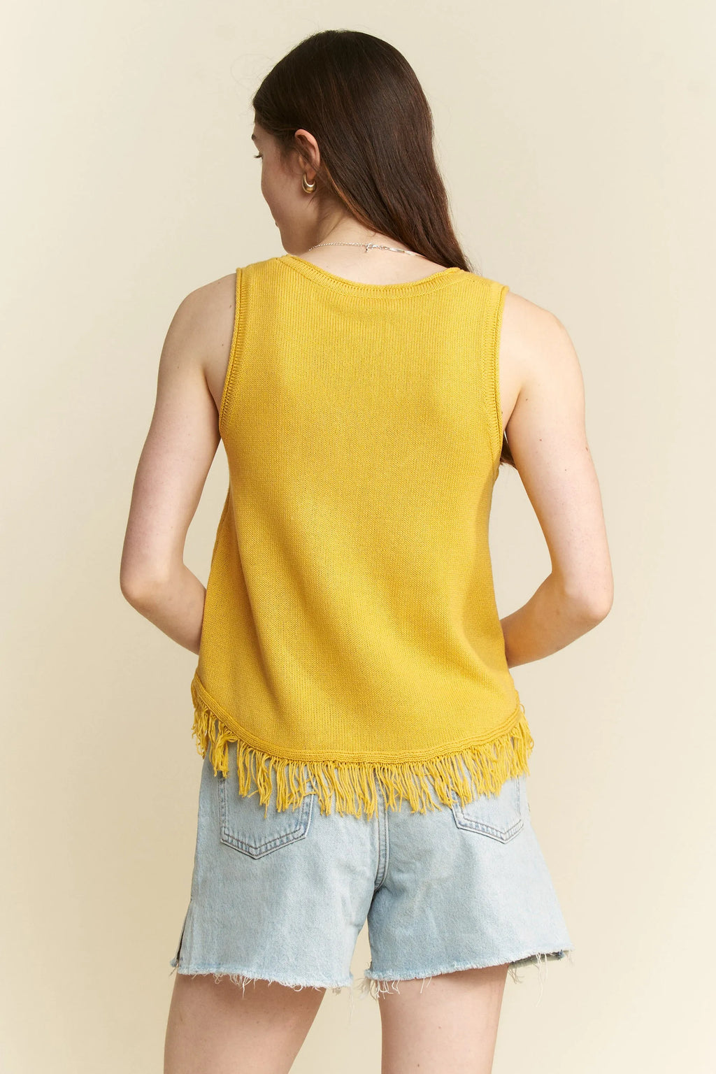 Jade By Jane Full Size Smiley Fringe Tank Top Plus Size