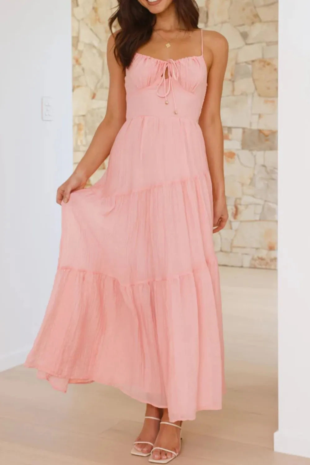 Ruched Smocked Back Cami Dress