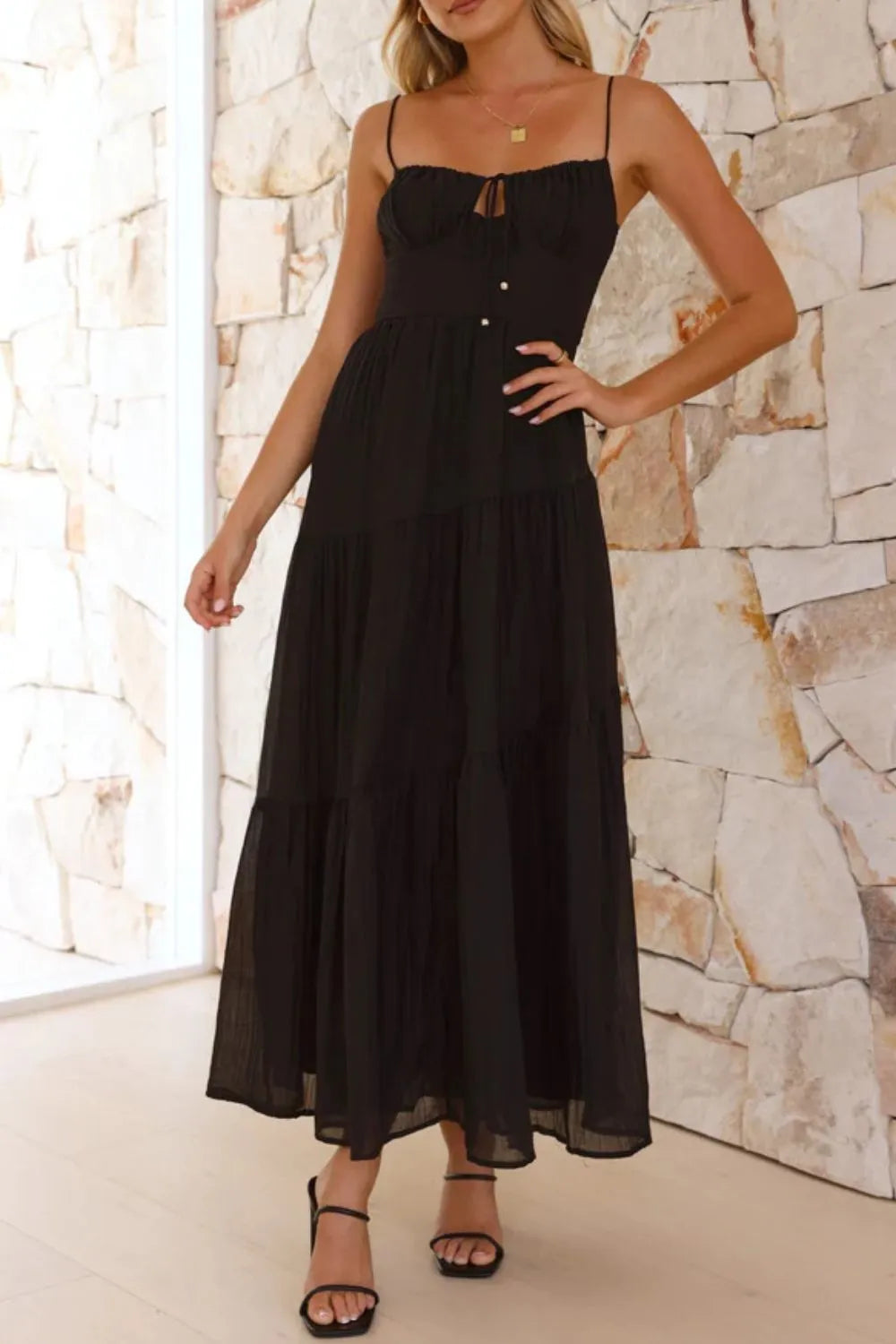 Ruched Smocked Back Cami Dress