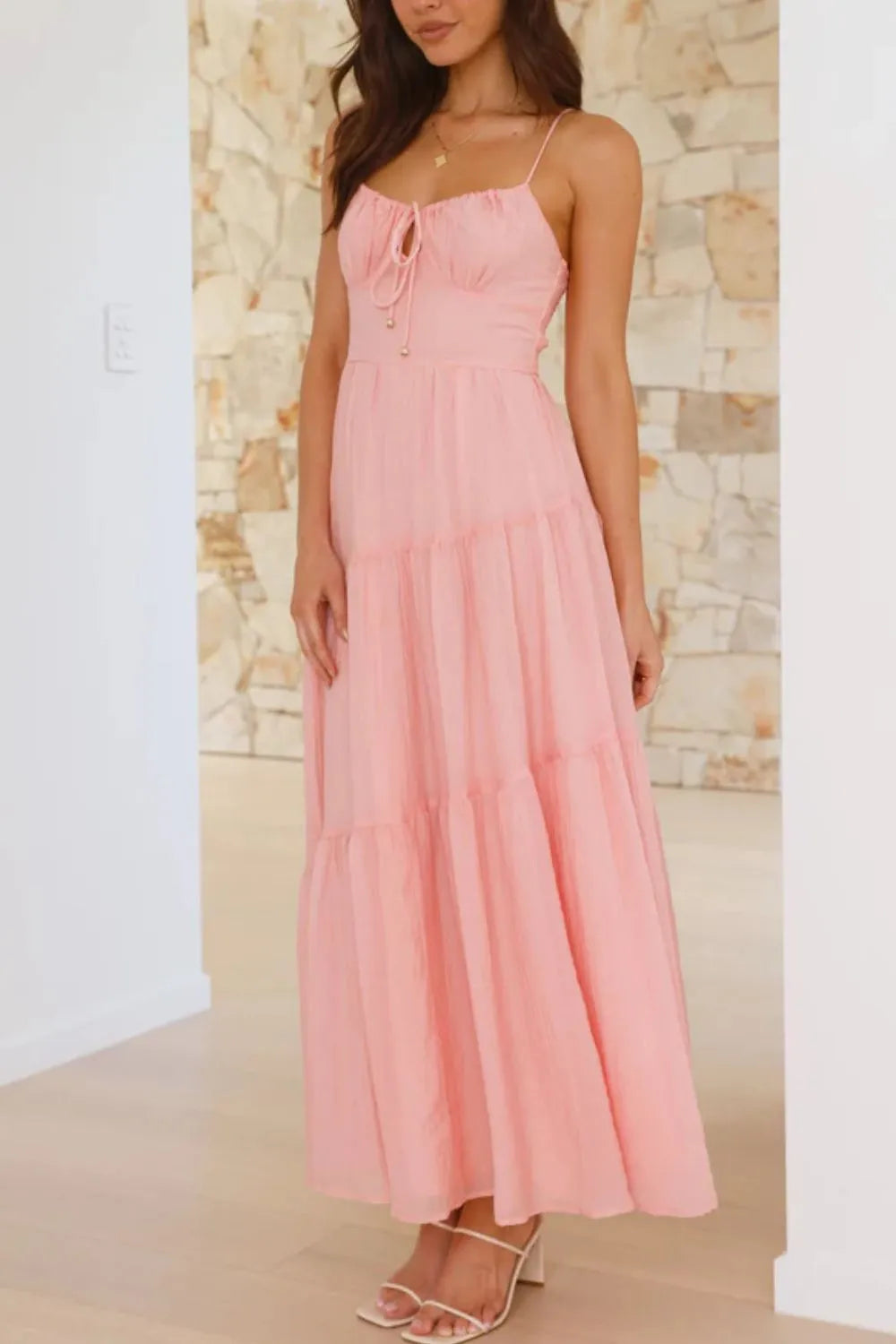 Ruched Smocked Back Cami Dress
