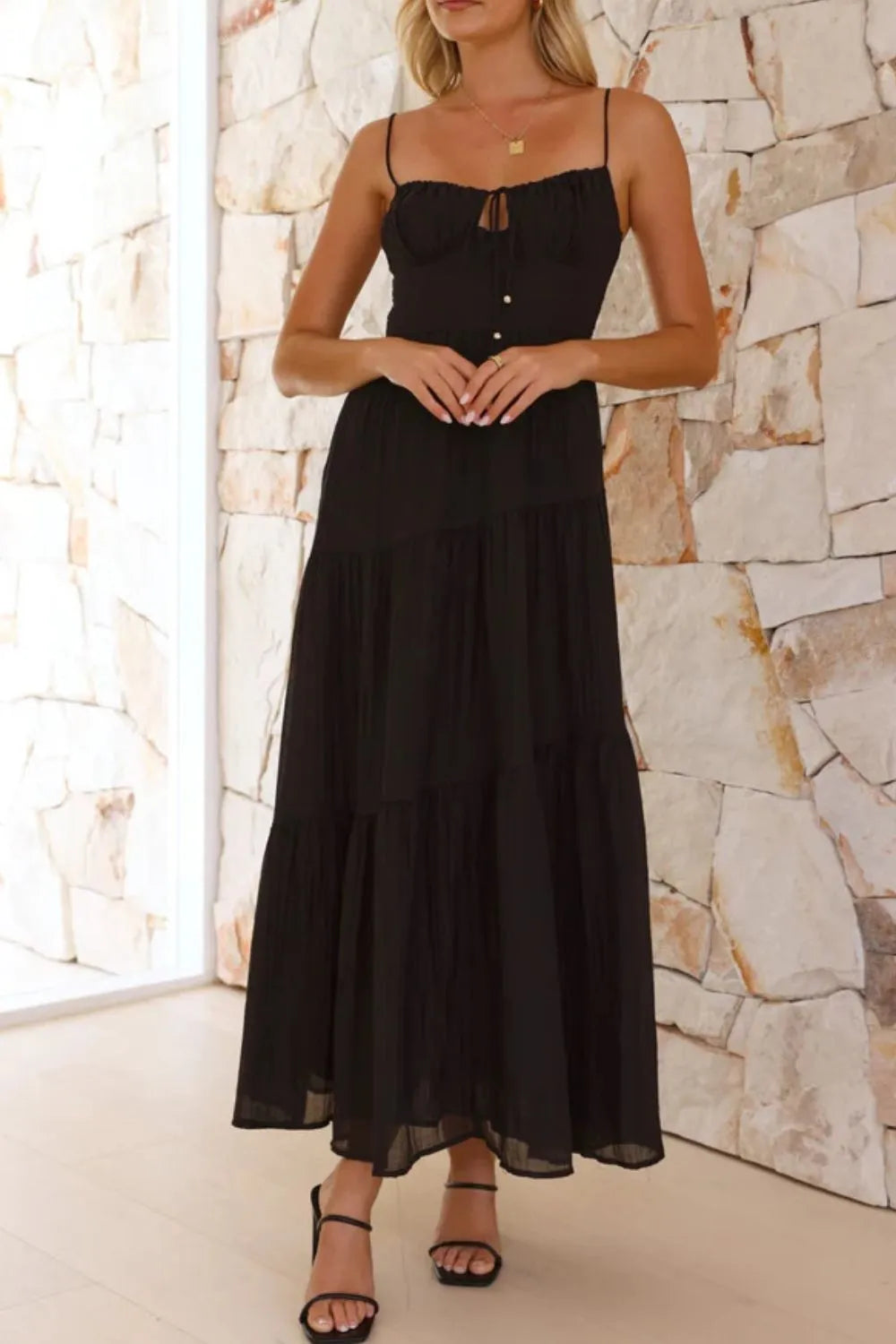 Ruched Smocked Back Cami Dress