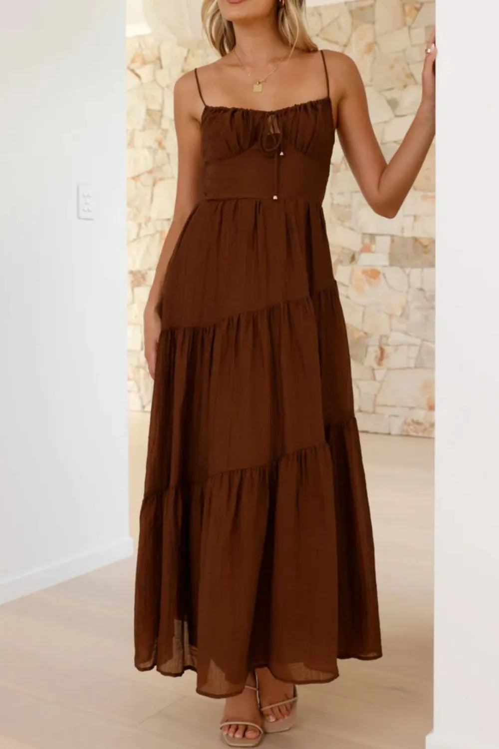 Ruched Smocked Back Cami Dress